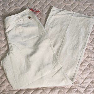 10 Isaac Mizrahi Pants Linen Silk Beige Wide Leg